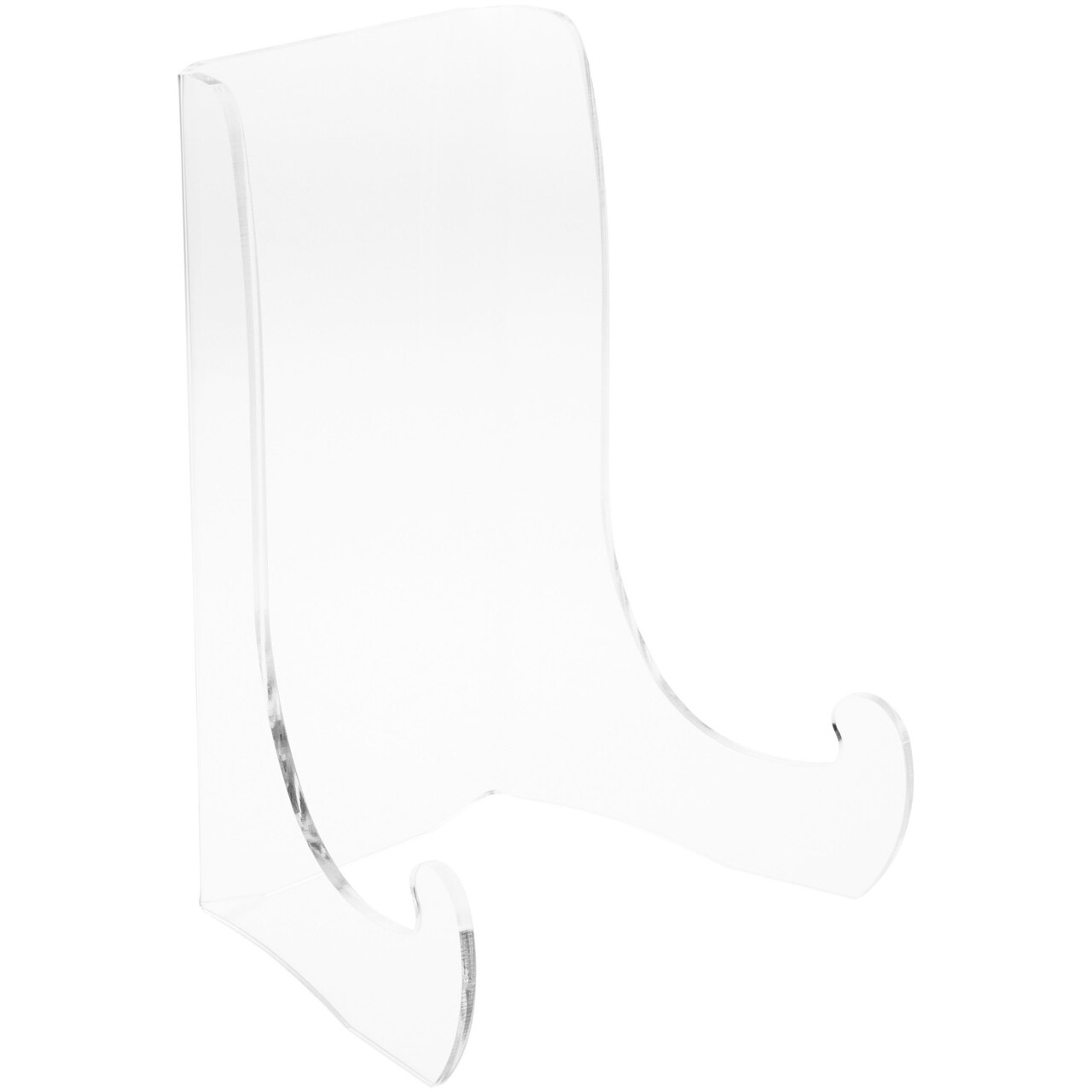 Plymor Clear Acrylic Flat Back Easel With Shallow Support Ledges, 12" H x 8.25" W x 6.75" D